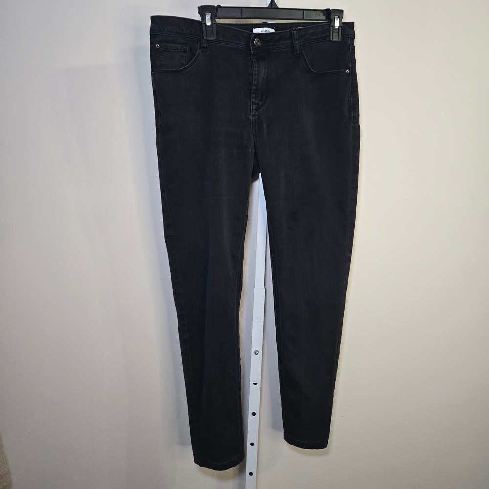 Kensie Jeans Effortless Ankle Mid Rise Black Denim Women's Size W34 (17")
